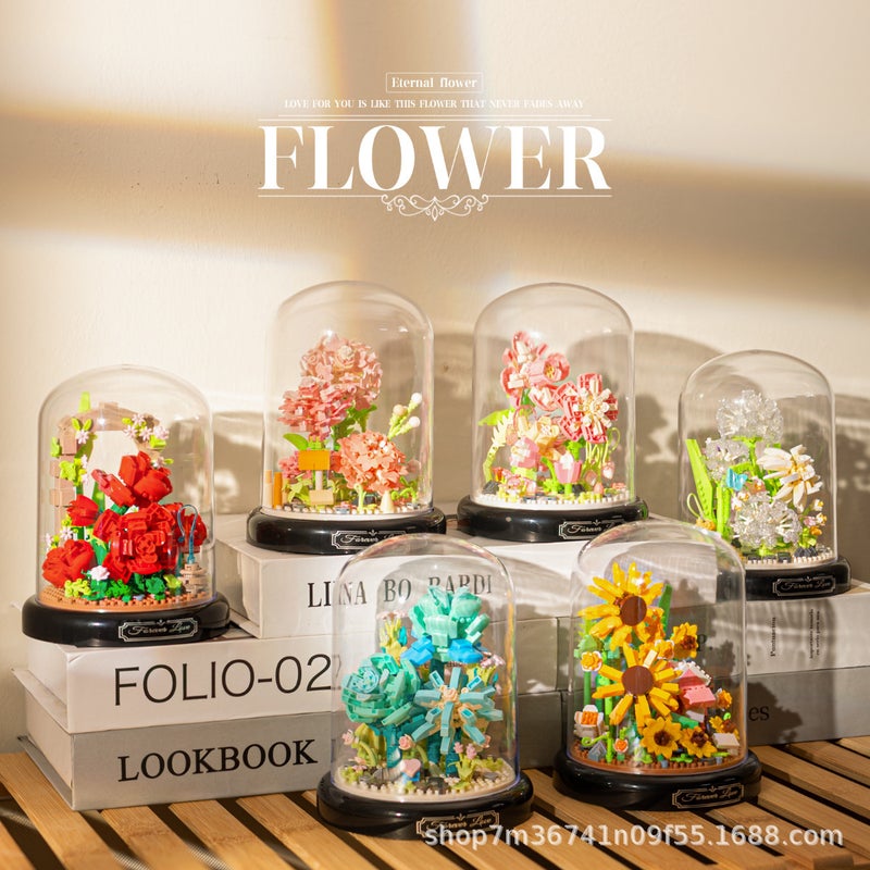 Yugao New Spring Rose Little Prince Tulip Assembled Building Blocks With Cover Desktop Decoration Valentine'S Day Gift - Image 2
